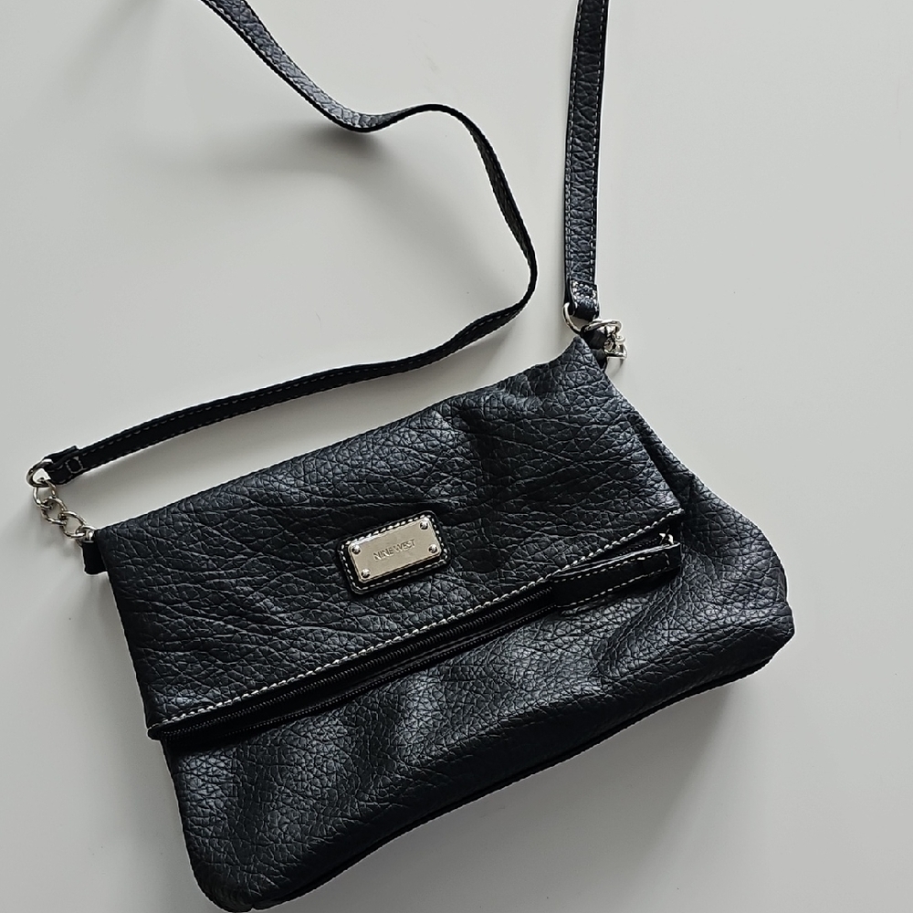 Nine West Textured Black Crossbody Bag